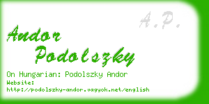 andor podolszky business card